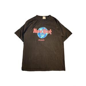 Vintage Hard Rock Cafe Atlanta Single Stitch Black T Shirt USA Mens Large 90's